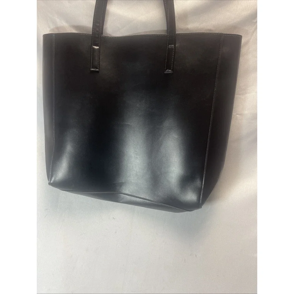 Good Girl Carolina Herrera Large Faux Leather Tote Black Gold Logo